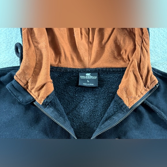 Colosseum Black and Burnt Orange Texas Longhorn Hoodie (L) - Picture 3 of 7